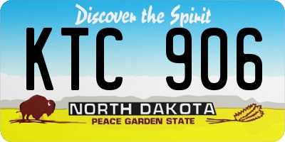 ND license plate KTC906