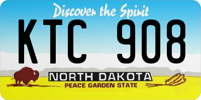 ND license plate KTC908