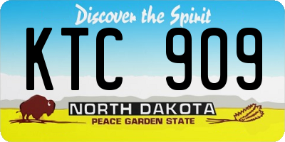 ND license plate KTC909