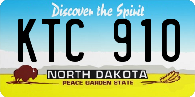 ND license plate KTC910