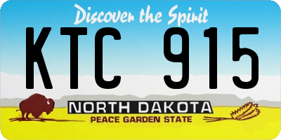 ND license plate KTC915