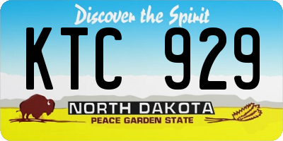 ND license plate KTC929