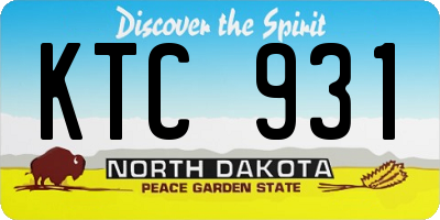 ND license plate KTC931