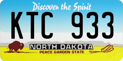 ND license plate KTC933