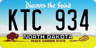 ND license plate KTC934