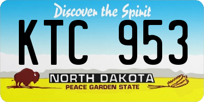 ND license plate KTC953