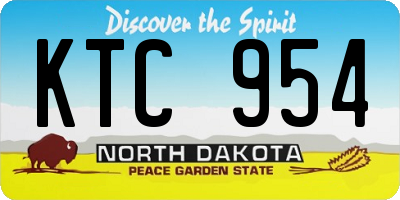 ND license plate KTC954