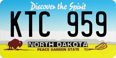 ND license plate KTC959
