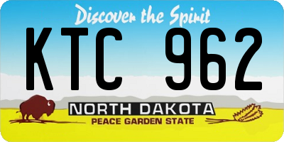 ND license plate KTC962
