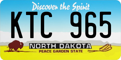 ND license plate KTC965