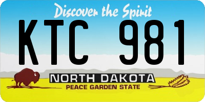 ND license plate KTC981