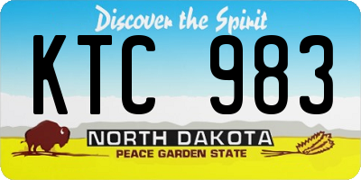 ND license plate KTC983