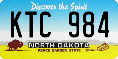ND license plate KTC984