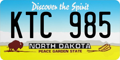 ND license plate KTC985