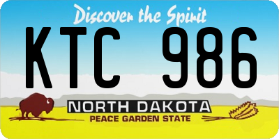 ND license plate KTC986