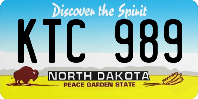 ND license plate KTC989