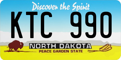 ND license plate KTC990