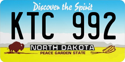 ND license plate KTC992