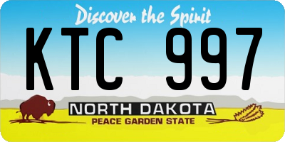 ND license plate KTC997