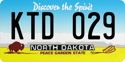 ND license plate KTD029