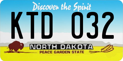 ND license plate KTD032