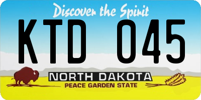 ND license plate KTD045