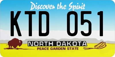 ND license plate KTD051