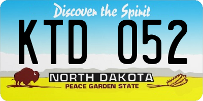 ND license plate KTD052