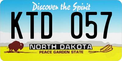 ND license plate KTD057
