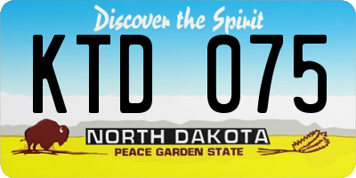 ND license plate KTD075