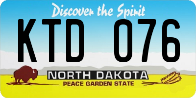 ND license plate KTD076