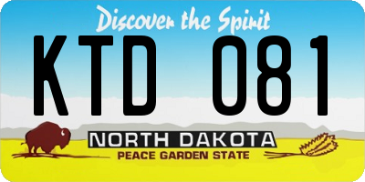 ND license plate KTD081