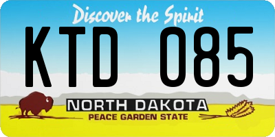 ND license plate KTD085