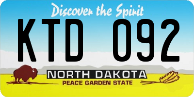ND license plate KTD092