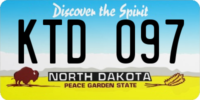 ND license plate KTD097