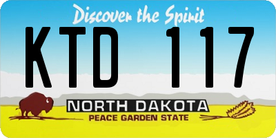 ND license plate KTD117