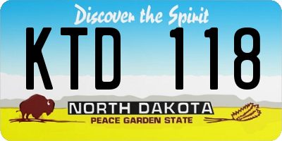 ND license plate KTD118