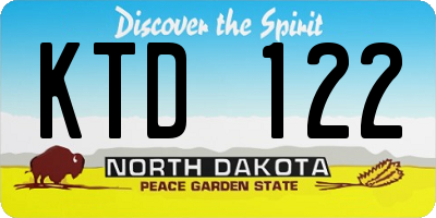ND license plate KTD122
