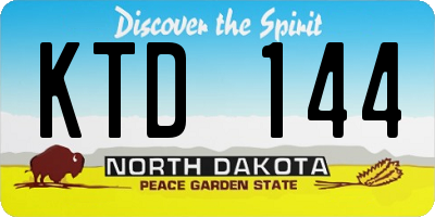 ND license plate KTD144