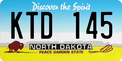 ND license plate KTD145