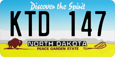 ND license plate KTD147