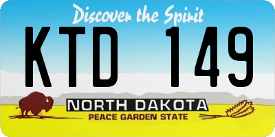 ND license plate KTD149