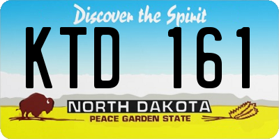 ND license plate KTD161