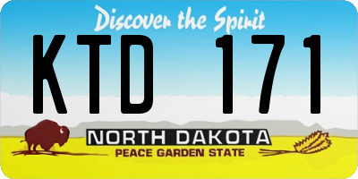 ND license plate KTD171