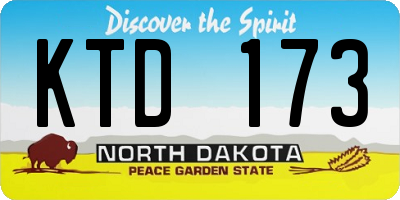 ND license plate KTD173