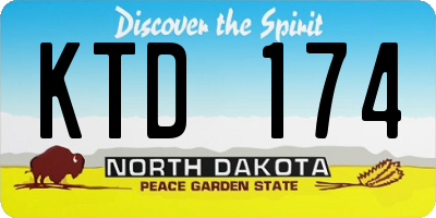 ND license plate KTD174