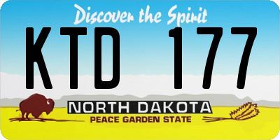 ND license plate KTD177