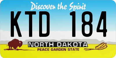 ND license plate KTD184