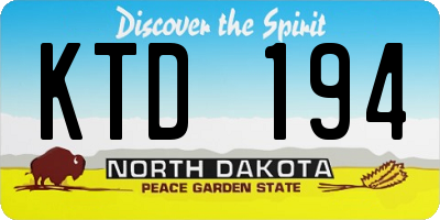 ND license plate KTD194