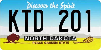 ND license plate KTD201